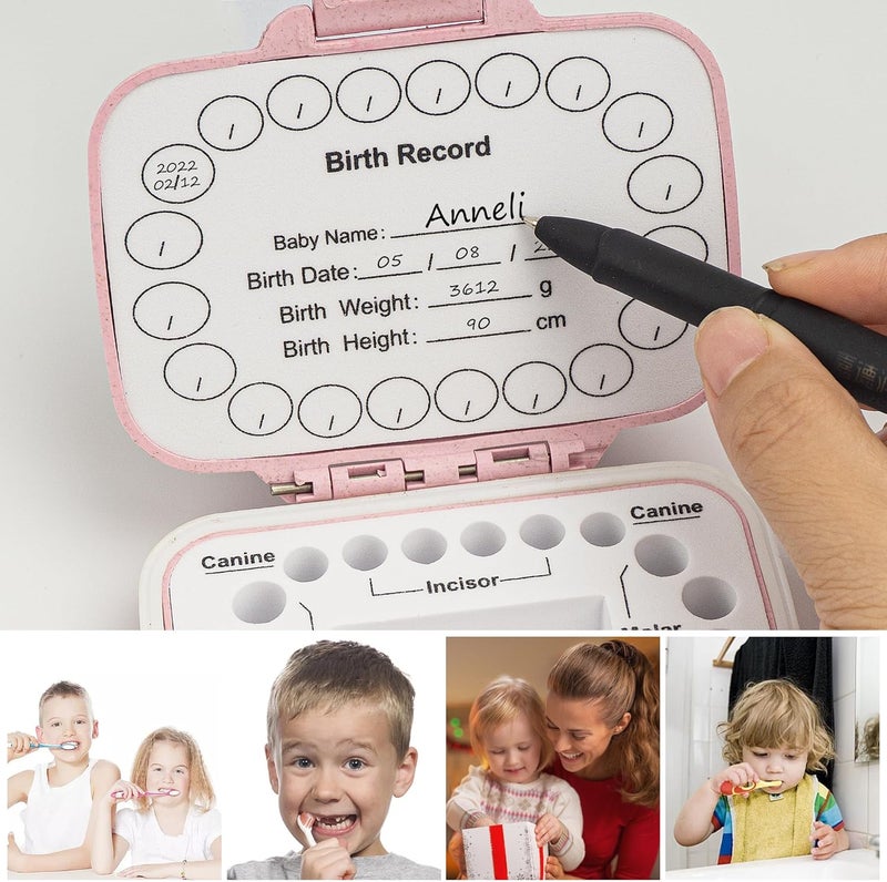 iweener Tooth Saver Tooth Container for,Baby Teeth Keepsake Box,Tooth Holders for Kids Keepsake,Tooth Saver Tooth Container for,preservingchildren's tooth childhood memories (Straw pink - Image 5